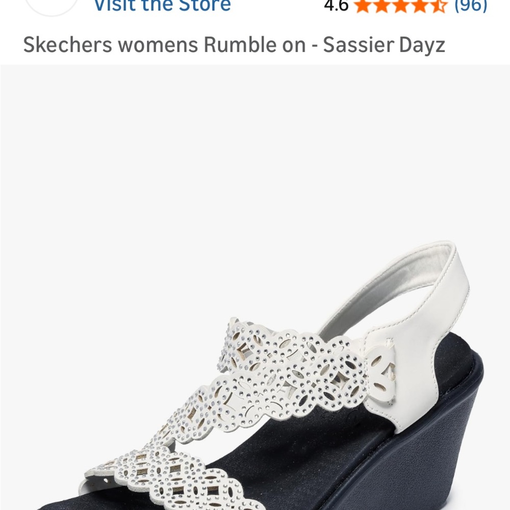 Skechers Women's Rumble On Sandals - White and Black